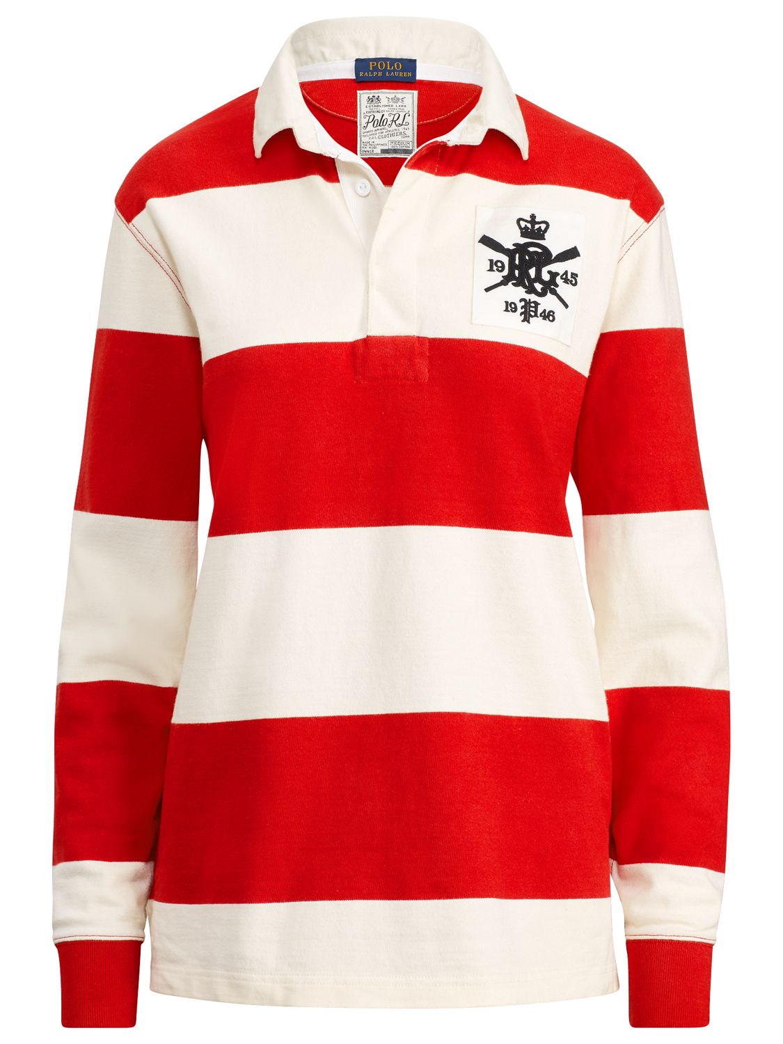 Polo Ralph Lauren Cotton Rugby Shirt, Red/Deckwash