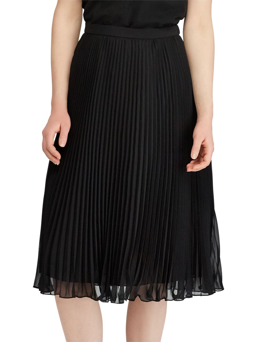 Polo Ralph Lauren A-Line Pleated Skirt, Polo Black at John Lewis & Partners