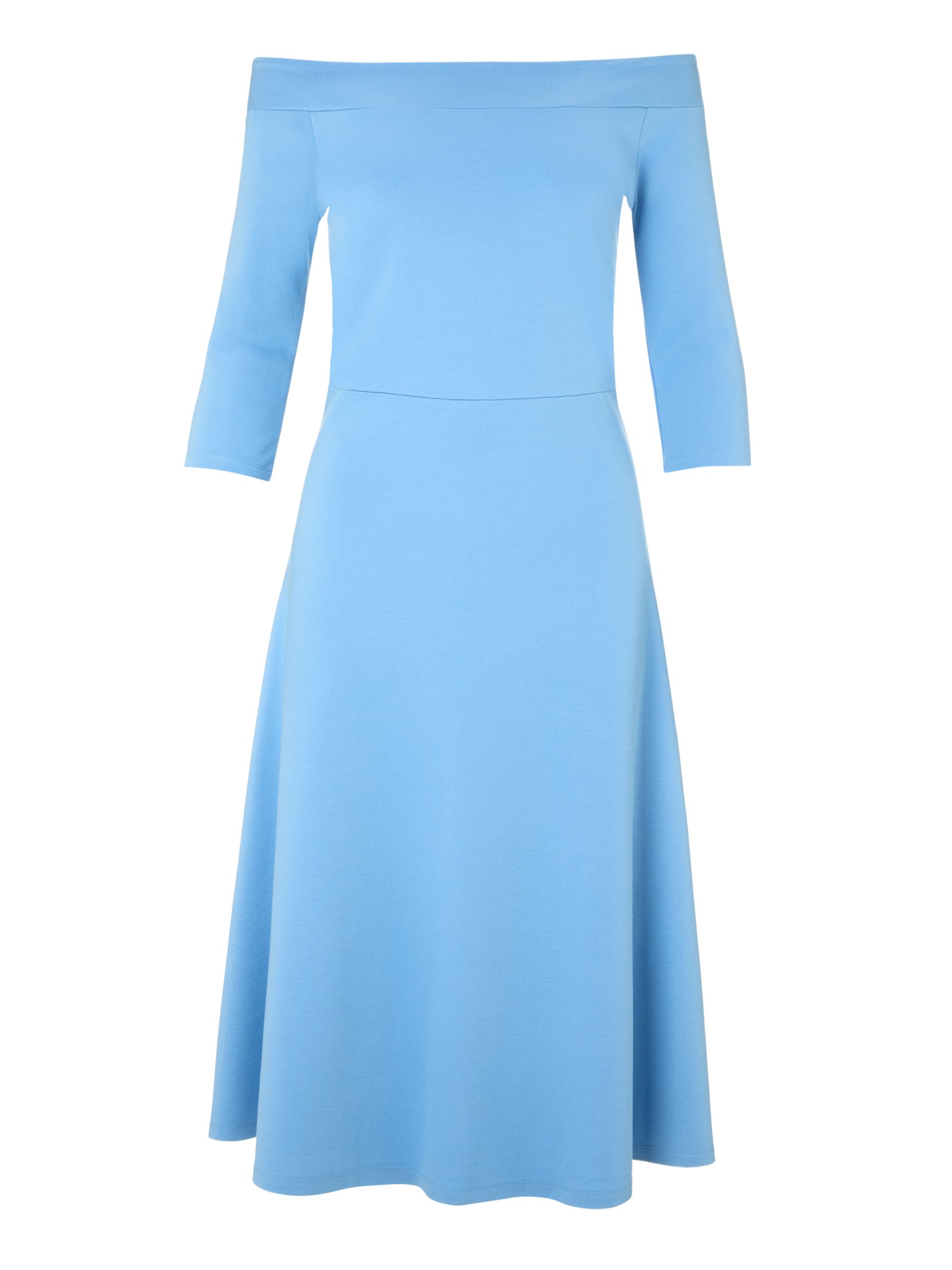 Finery Dudlington Off Shoulder Jersey Dress, Cornflower Blue