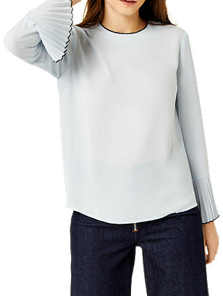 Warehouse Barbican Tipped Pleat Sleeve Top