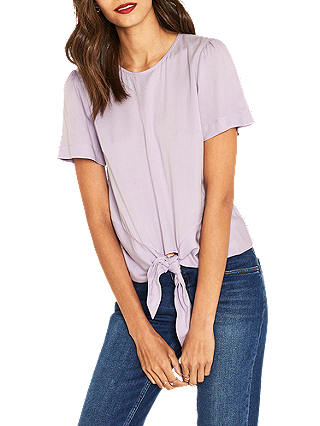 Oasis Tie Front T-Shirt, Lilac