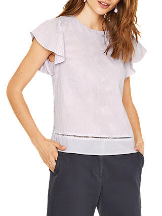 Oasis Ticking Stripe Top, Multi Lilac