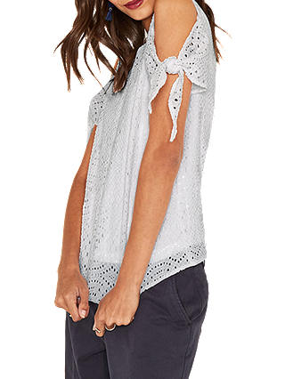 Oasis Lace Tie Sleeve Top, White