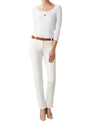 Pure Collection Cotton Stretch Straight Leg Jeans, Soft White