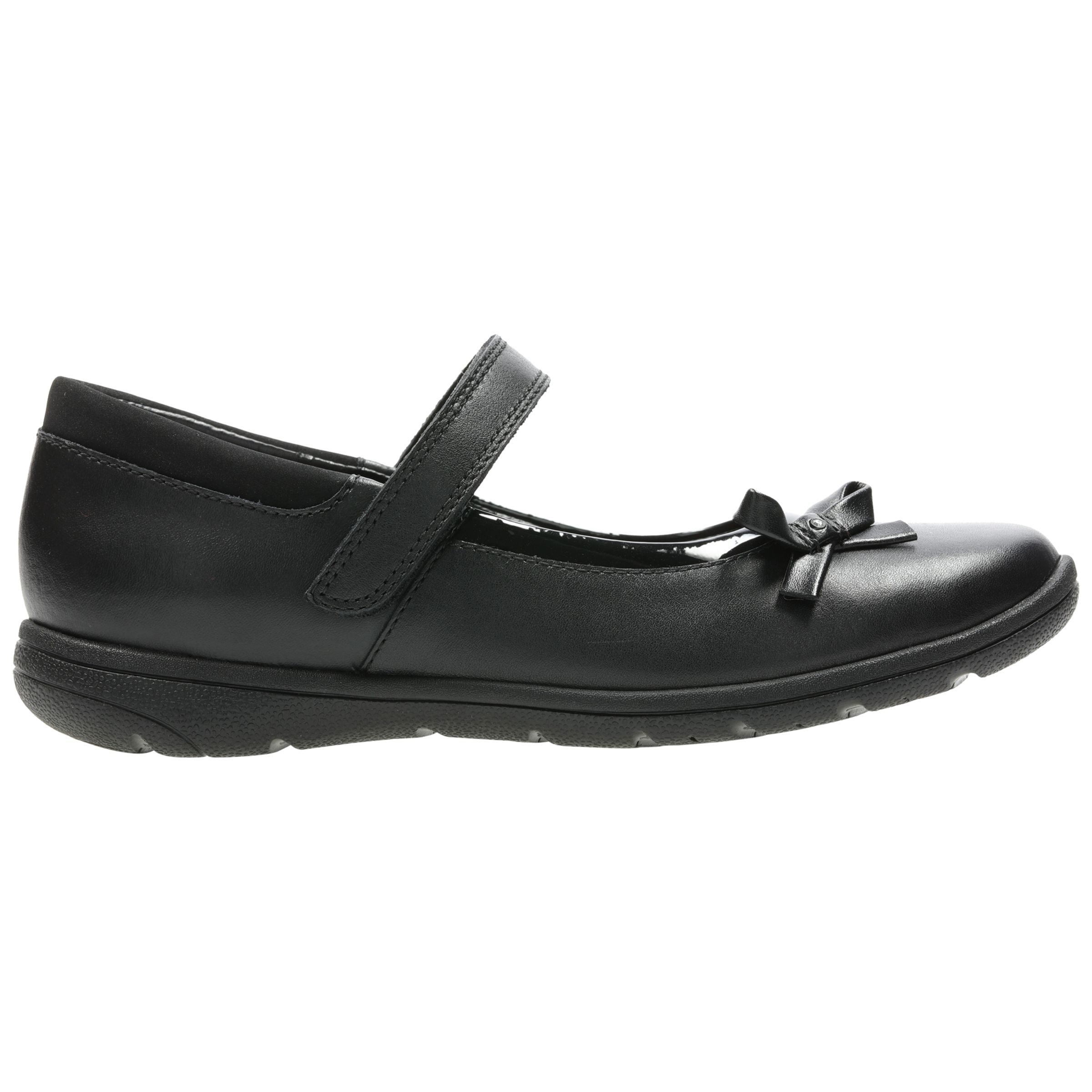 Clarks Children's First Venture Star Leather Shoes, Black