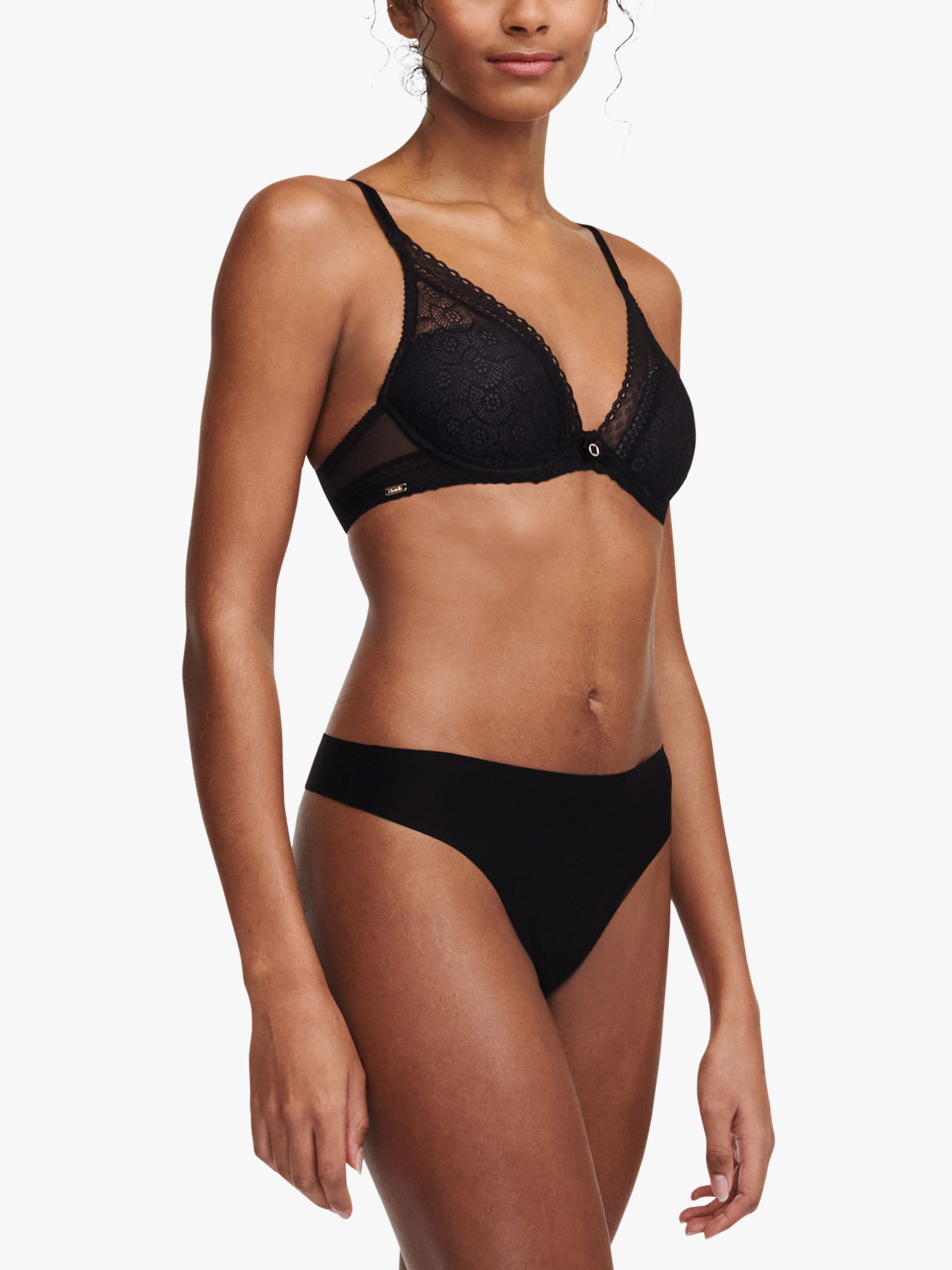 Festivité stretch-lace and tulle underwired plunge T-shirt bra