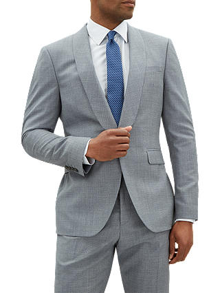 Jaeger Chambray Micro Check Slim Fit Suit Jacket, Grey