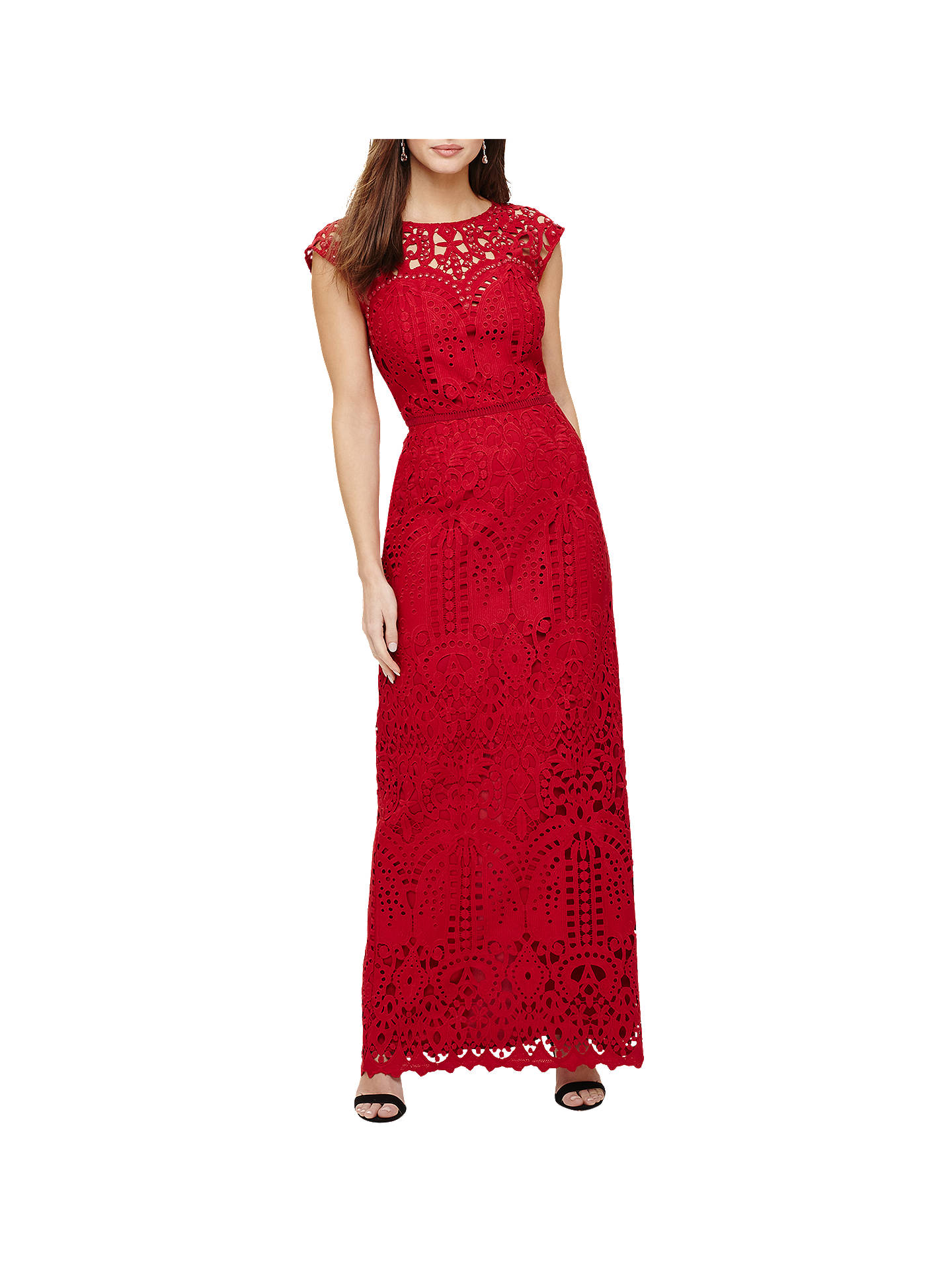 Phase Eight Collection 8 Gloria Lace Dress | Scarlet Red at John Lewis ...