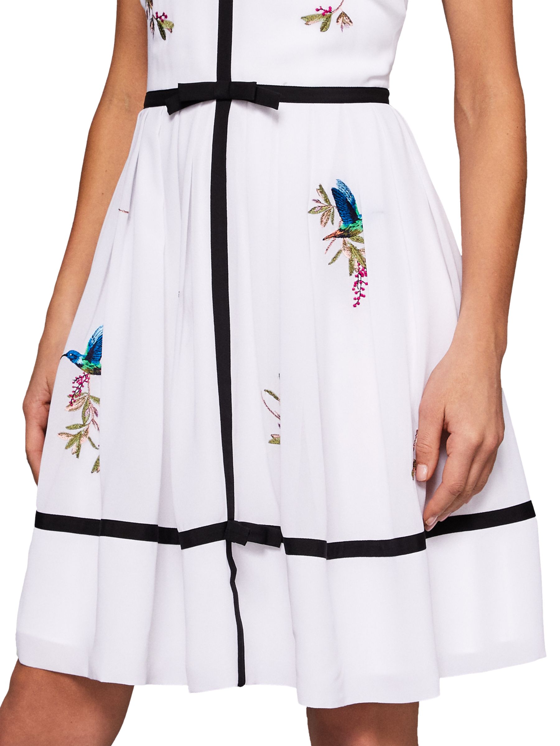 ted baker white embroidered dress