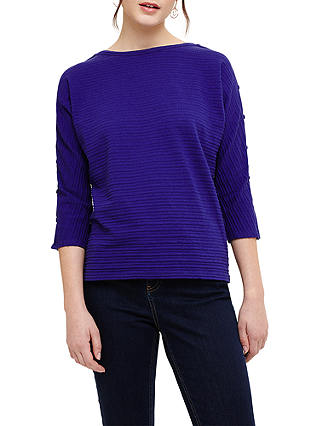 Phase Eight Beatrice Button Shoulder Top, Sapphire