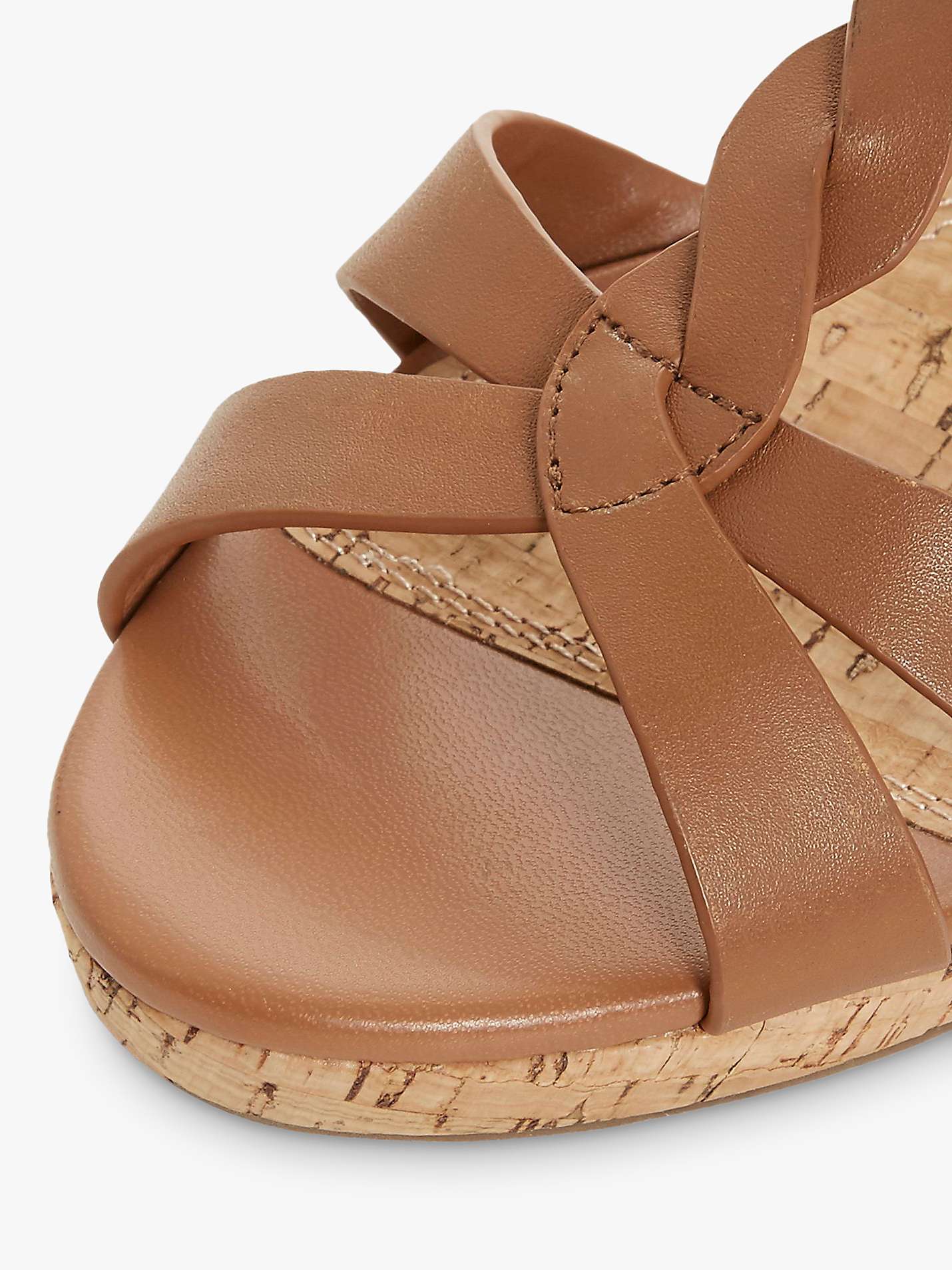 Buy Dune Koala Leather Wedge Heel Sandals, Tan Online at johnlewis.com