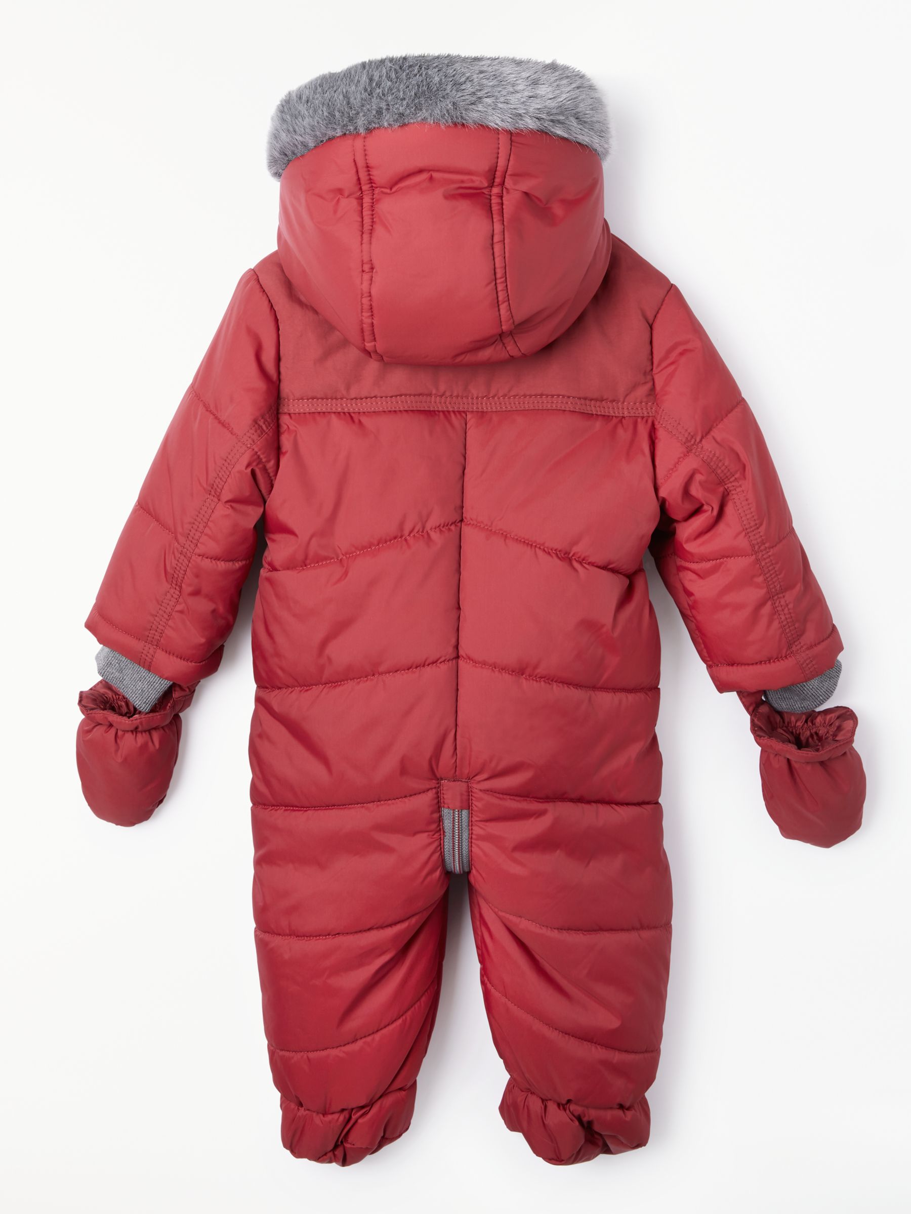 red baby snowsuit