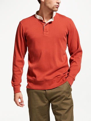JOHN LEWIS & Co. Long Sleeve Rugby Shirt, Red