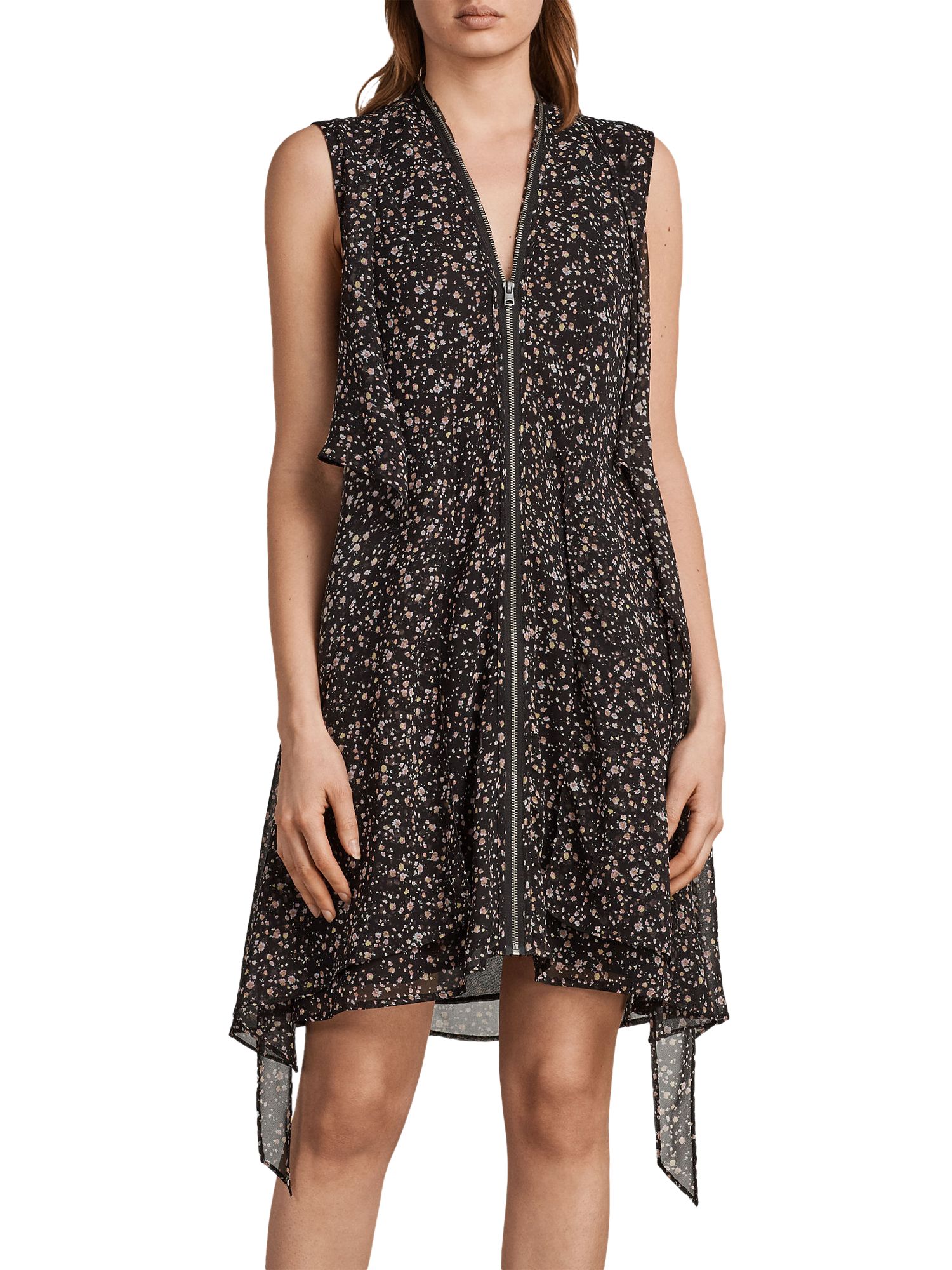 AllSaints Jayda Pepper Dress, Black at John Lewis & Partners