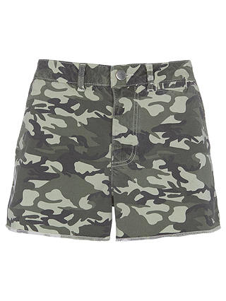 Mint Velvet Camouflage Shorts, Khaki