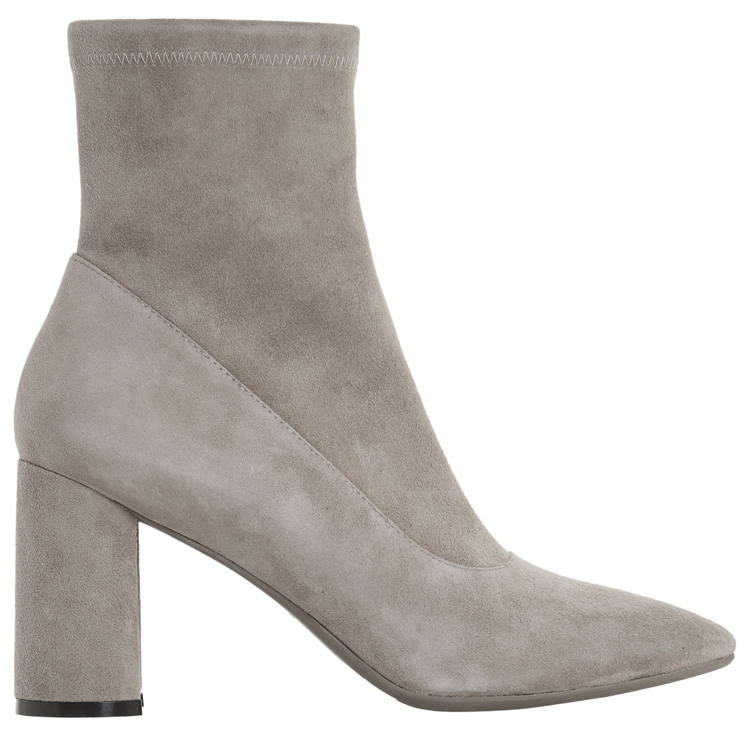 Dune Black Oslowh Block Heel Ankle Boots, Taupe Suede
