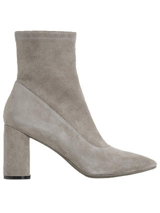 Dune Black Oslowh Block Heel Ankle Boots, Taupe Suede