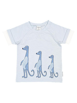Polarn O. Pyret Baby Meerkat Print T-Shirt, Blue