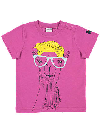 Polarn O. Pyret Baby GOTS Organic Cotton Graphic Llama Print T-Shirt, Purple