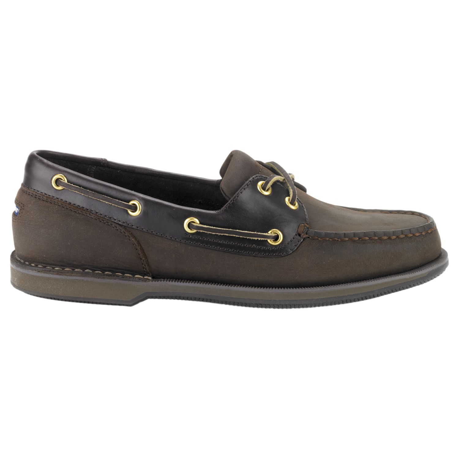 Rockport Perth Leather Boat Shoes, Chocolate at John Lewis & Partners