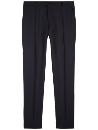 Jaeger Wool Slim Fit Rib Weave Suit Trousers, Navy