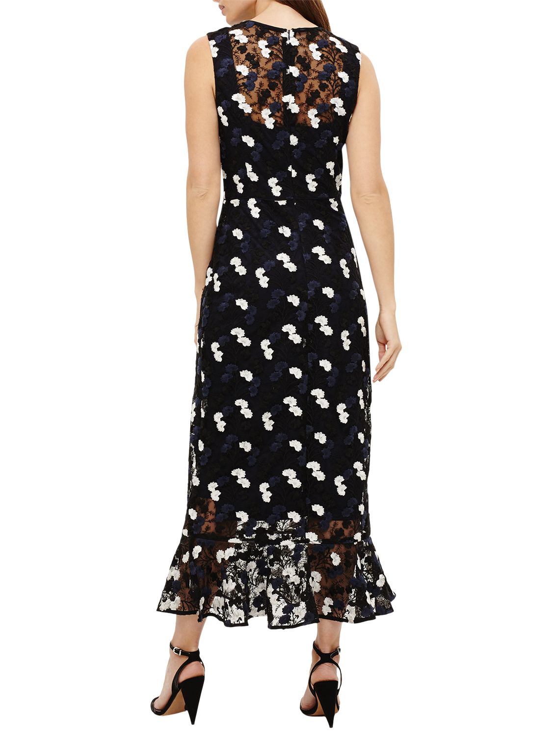 Phase Eight Aleah Embroidered Dress, Navy at John Lewis & Partners