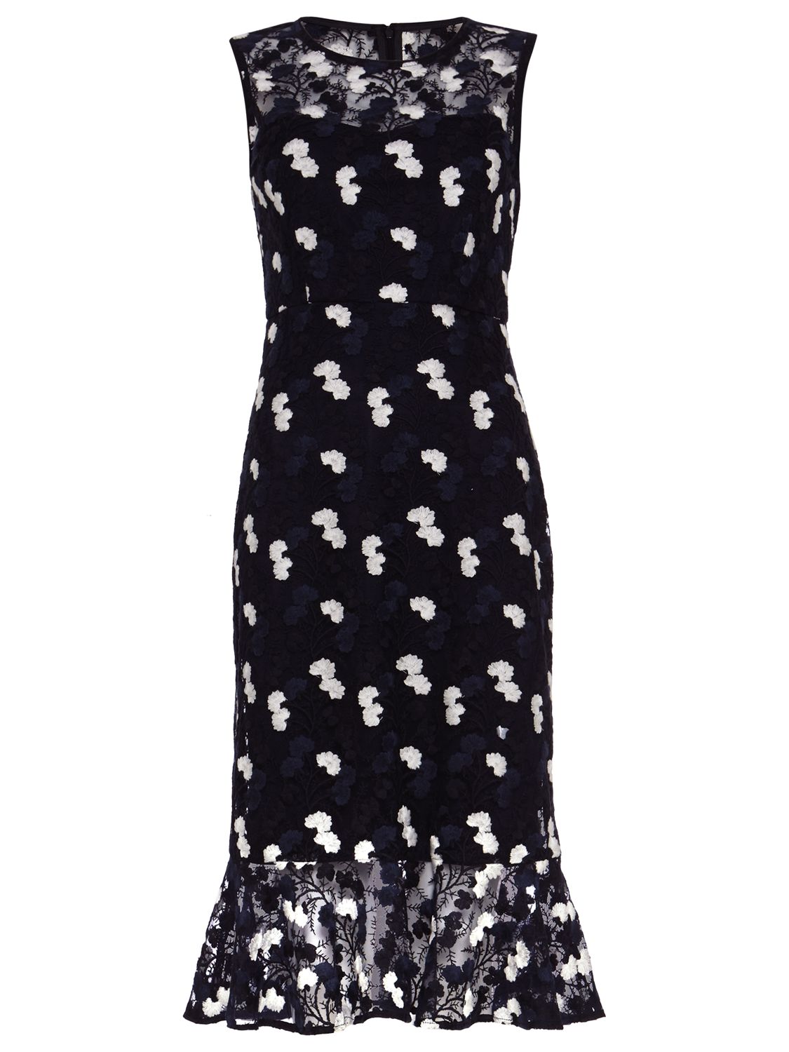 Phase Eight Aleah Embroidered Dress, Navy