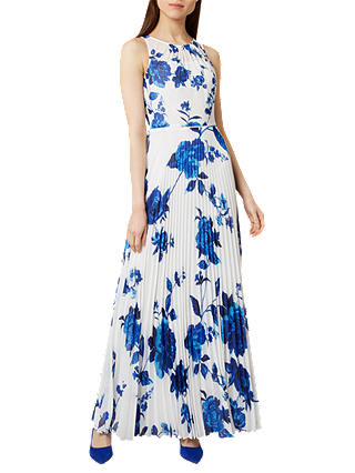 Hobbs Talia Maxi Dress, Ivory Blue
