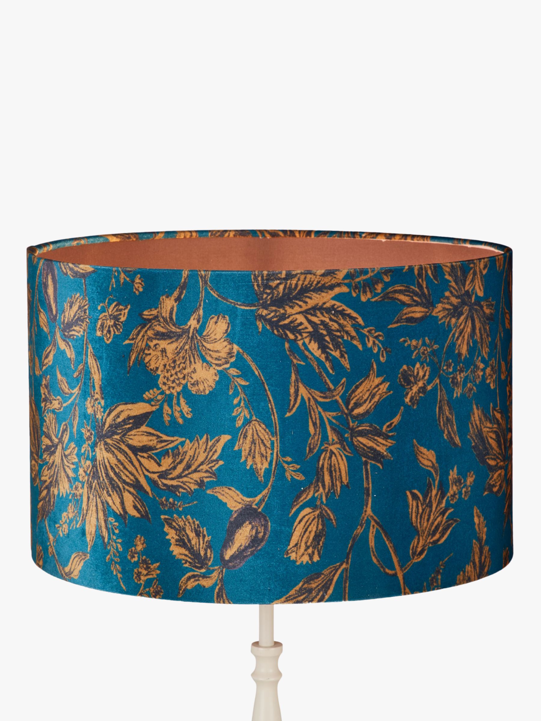 John Lewis Partners Florentina Velvet Lampshade Blue At John