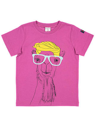 Polarn O. Pyret Children's GOTS Organic Cotton Graphic Camel Top, Purple