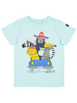 Polarn O. Pyret Children's Animal Print T-Shirt, Blue