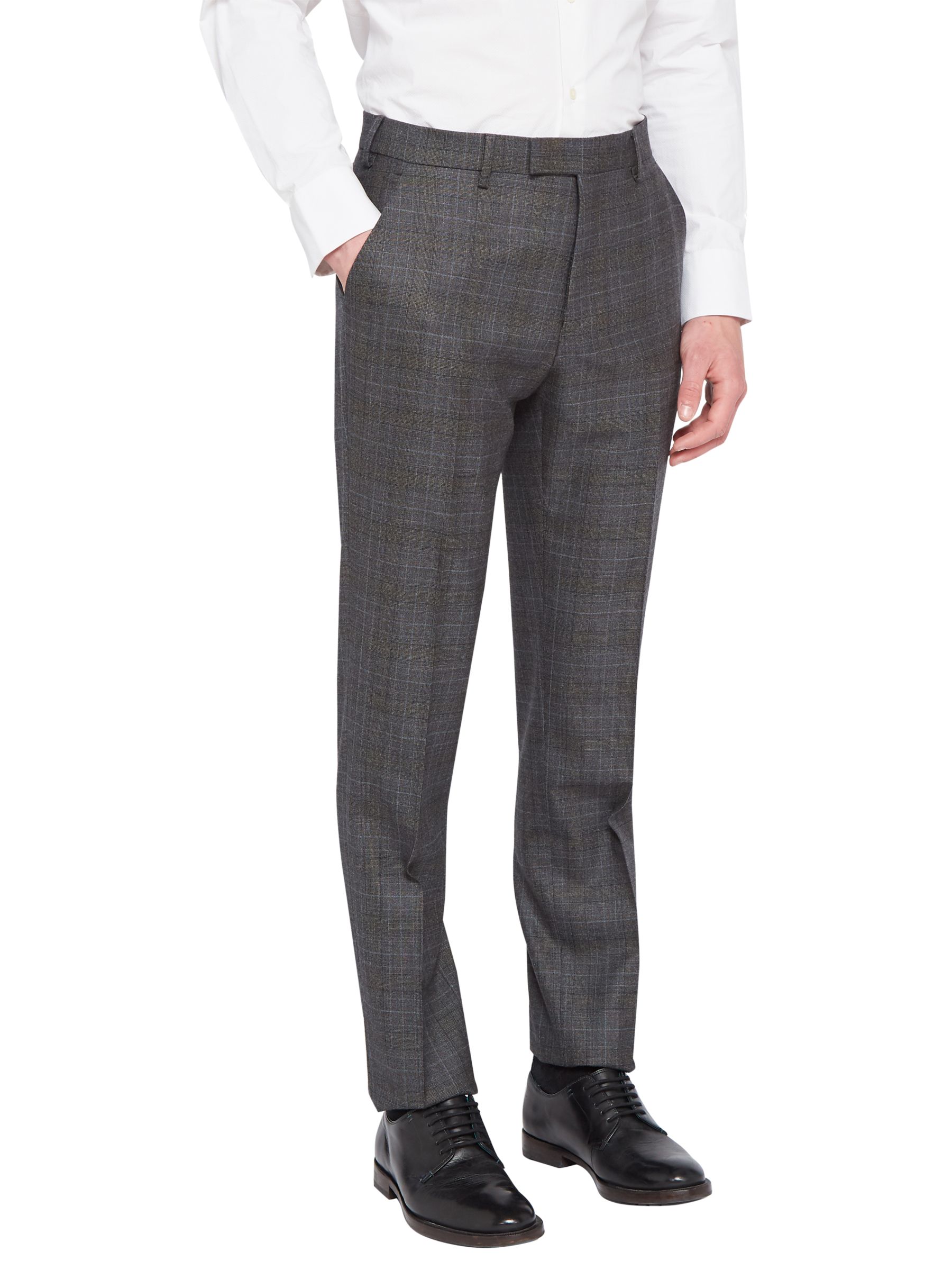 Ted Baker Doverrj Sterling Check Tailored Suit Trousers, Charcoal at ...