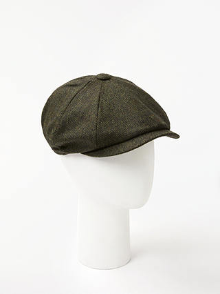 John Lewis & Partners Tweed Baker Boy Hat, Green