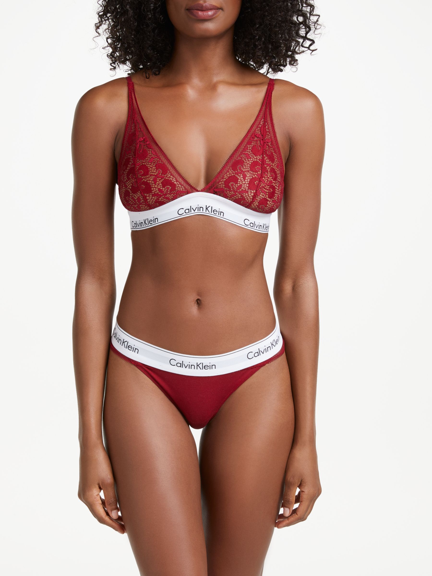 Modern holiday triangle bra in cotton mix, intense red, Calvin Klein  Underwear