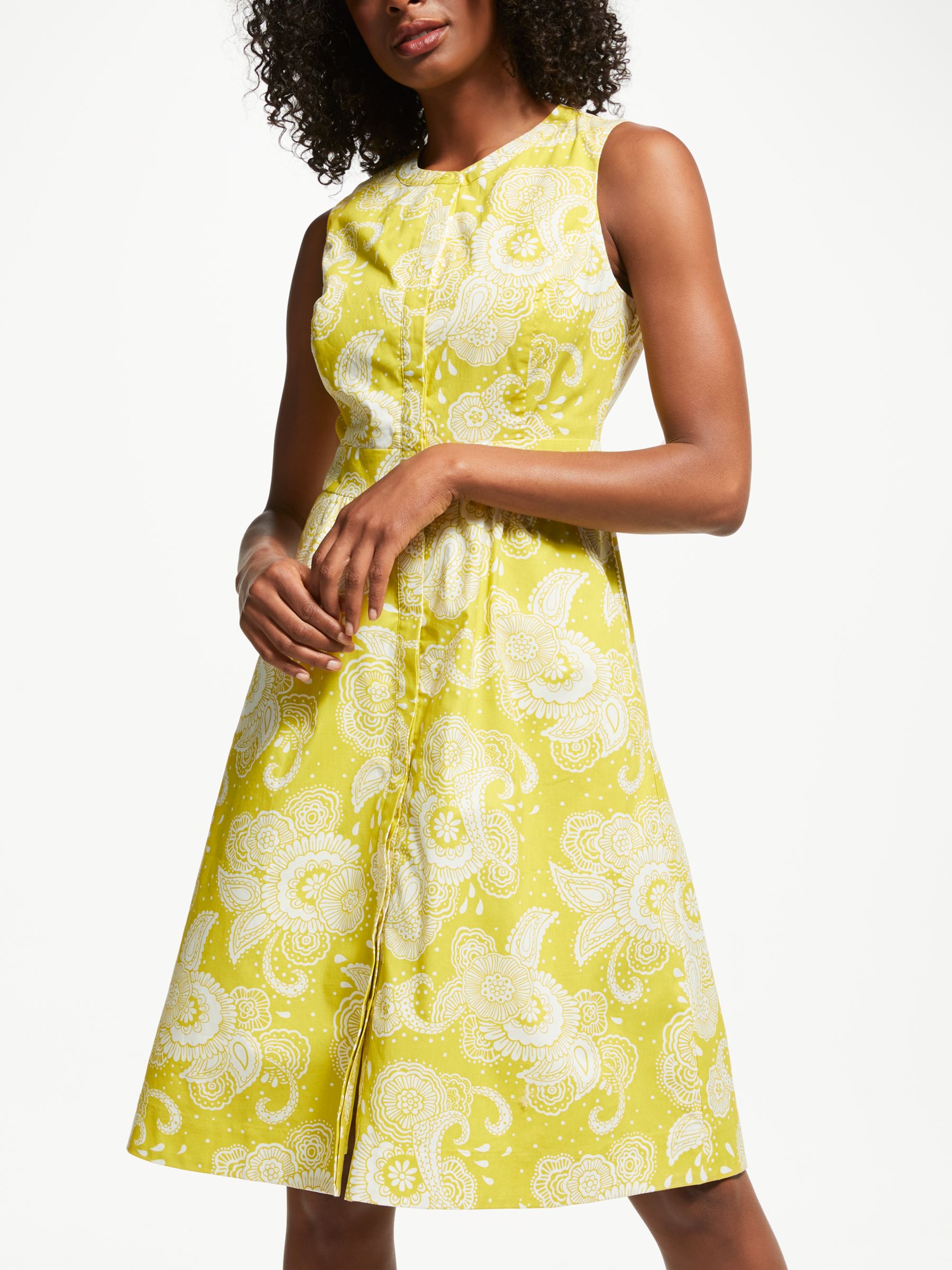 Boden Leila Sleeveless Shirt Dress, Mimosa Yellow
