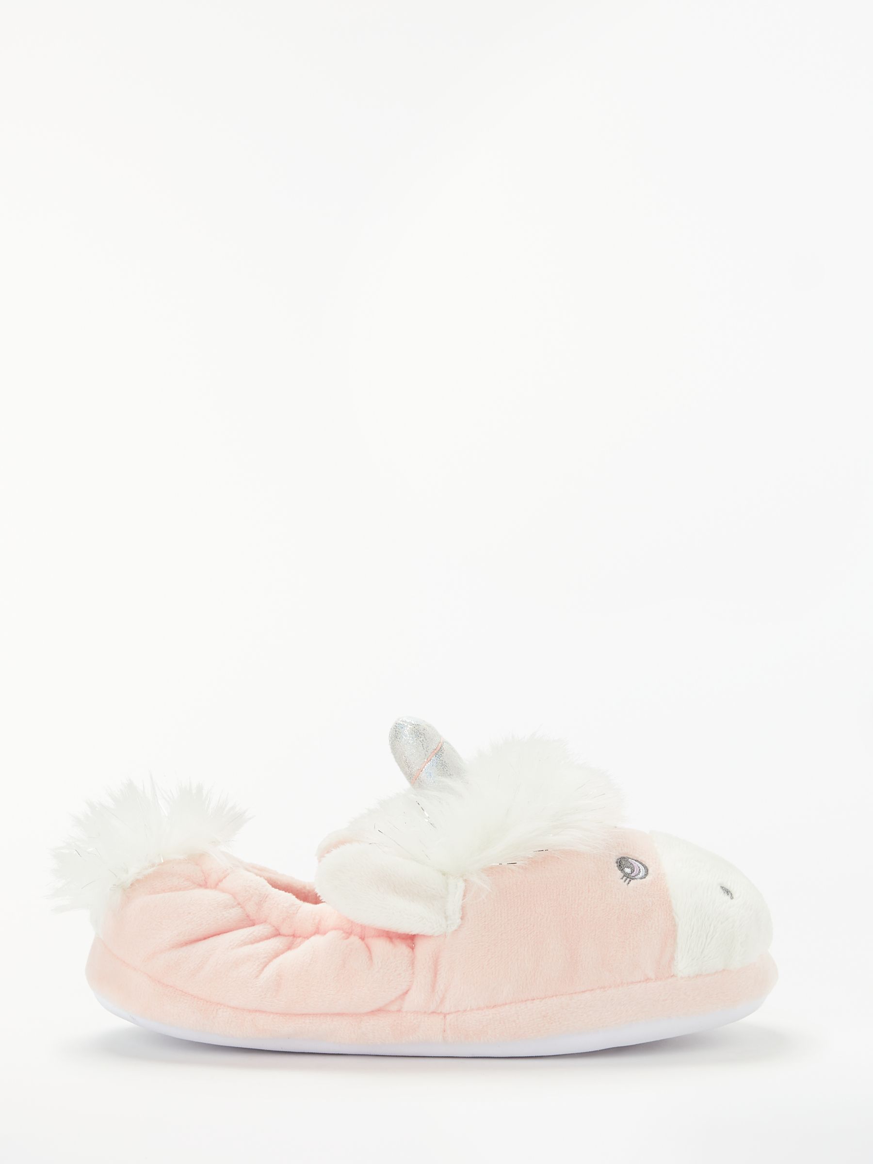 John Lewis & Partners Children's Unicorn Closed Back Slippers, Pink