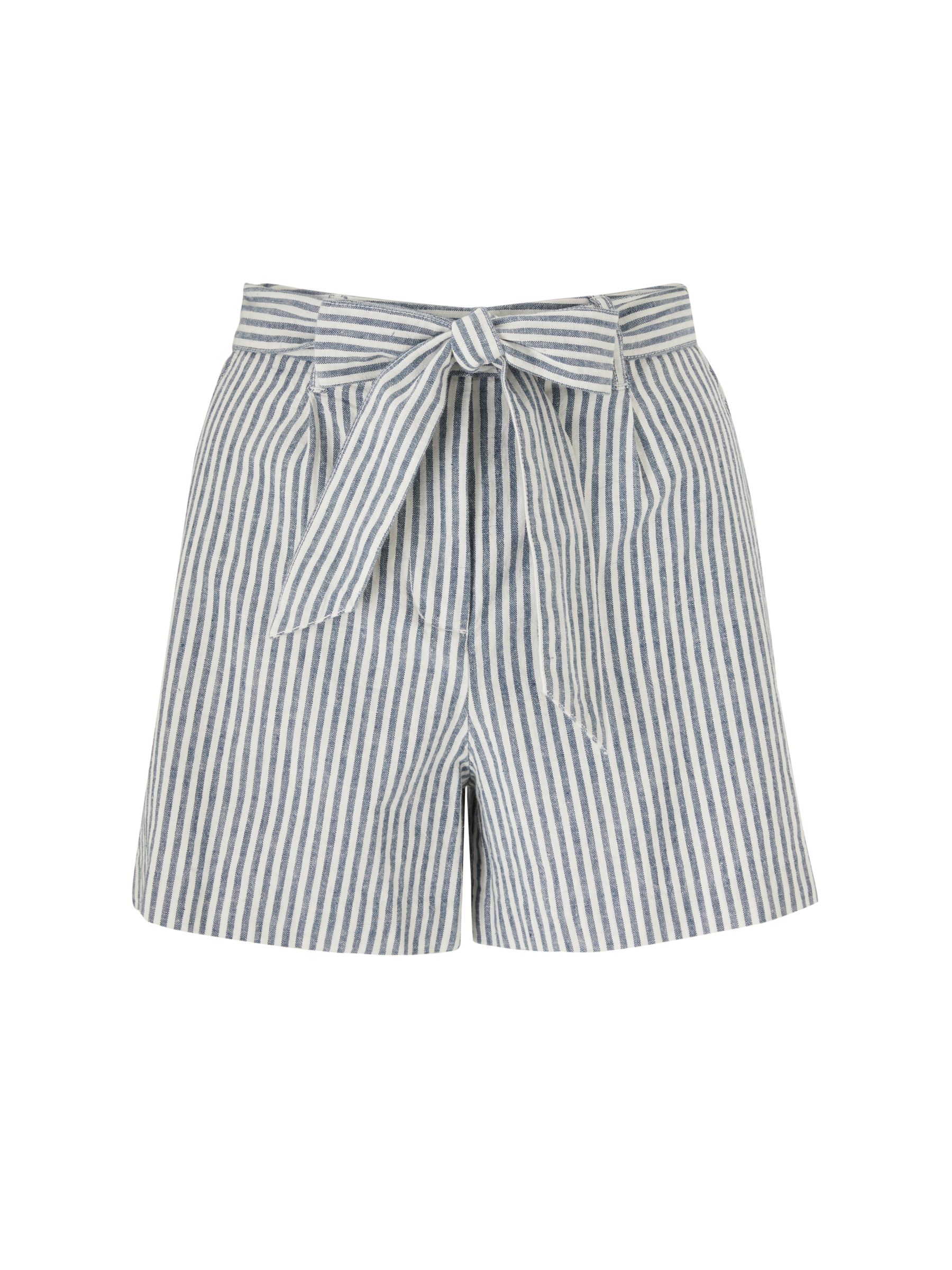 Boden Cora Shorts, Chambray Blue/Ivory Stripe