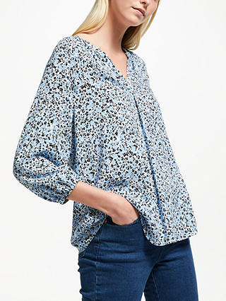Collection WEEKEND by John Lewis Lavinia Abstract Floral Top, Blue/Black/White