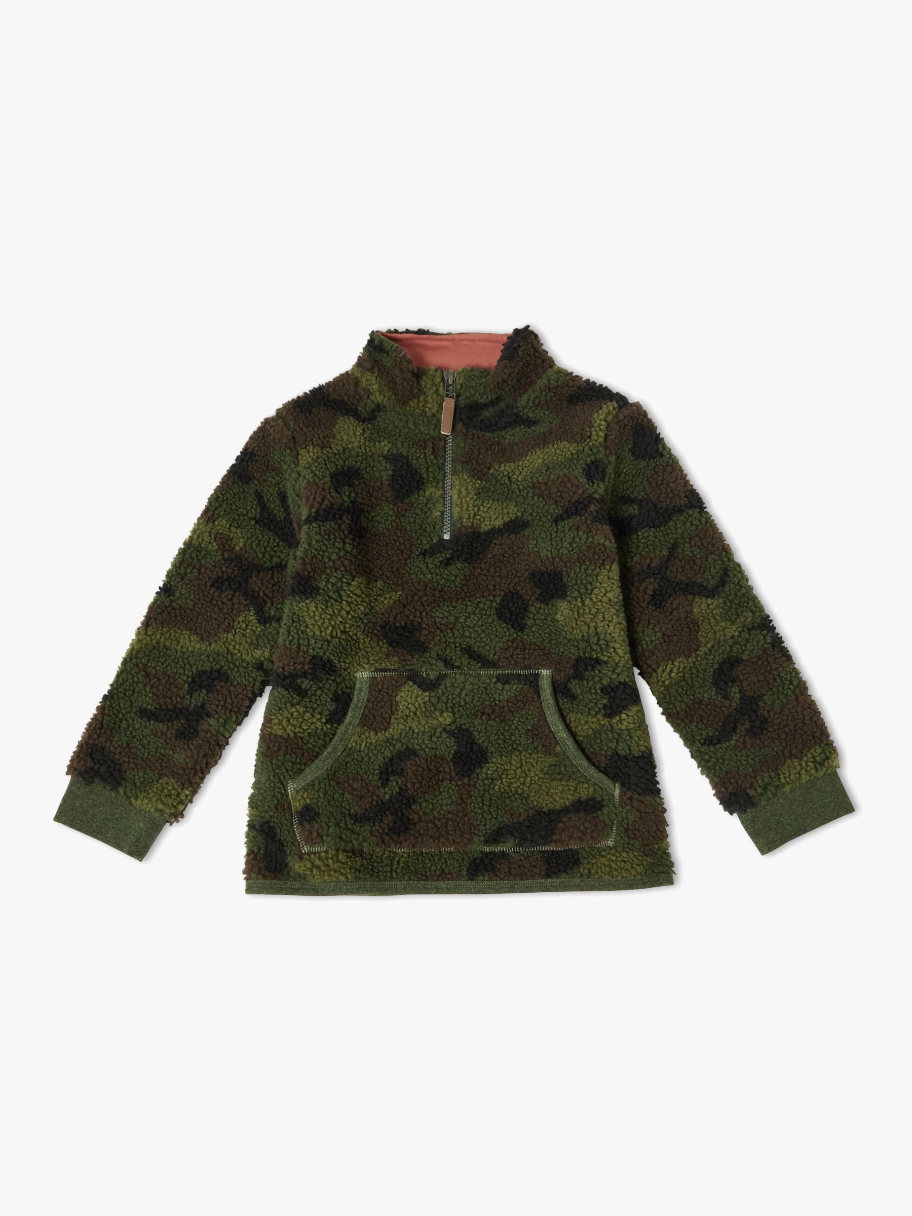 Lewis Full Zip Lined Camo Borg Fleece Dark Olive