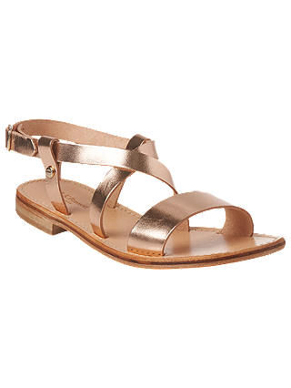 L.K.Bennett Hemera Flat Sandals, Rose Gold Leather