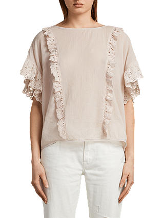 AllSaints Isa T-Shirt, Pale Pink
