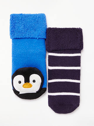 John Lewis & Partners Baby Penguin Rattle Socks, Pack of 2, Multi