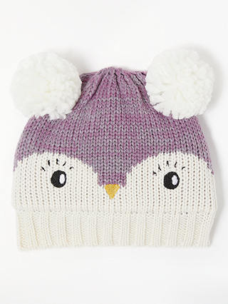 John Lewis & Partners Baby Textured Owl Hat, Multi