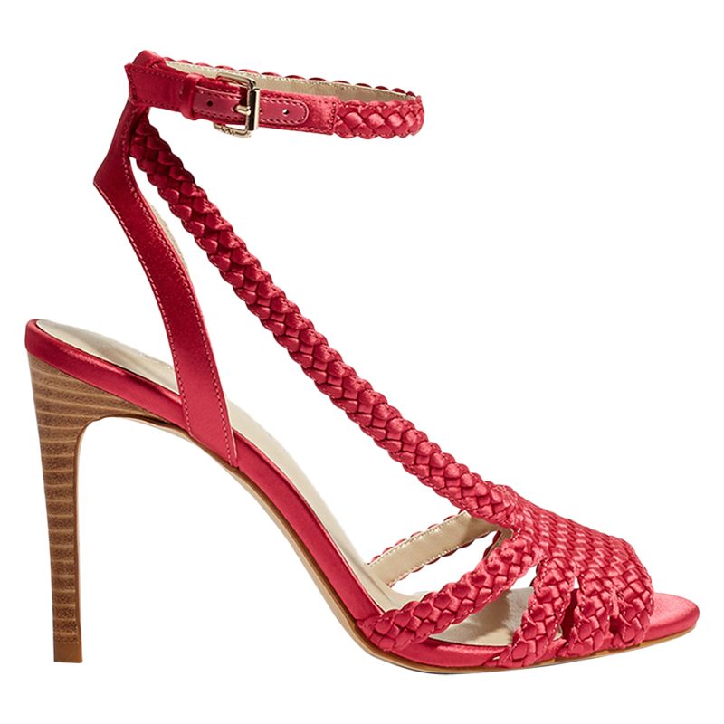 Karen Millen Plaited Stiletto Heel Sandals, Hot Pink