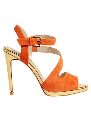 Karen Millen Strappy Stiletto Heeled Sandals, Orange