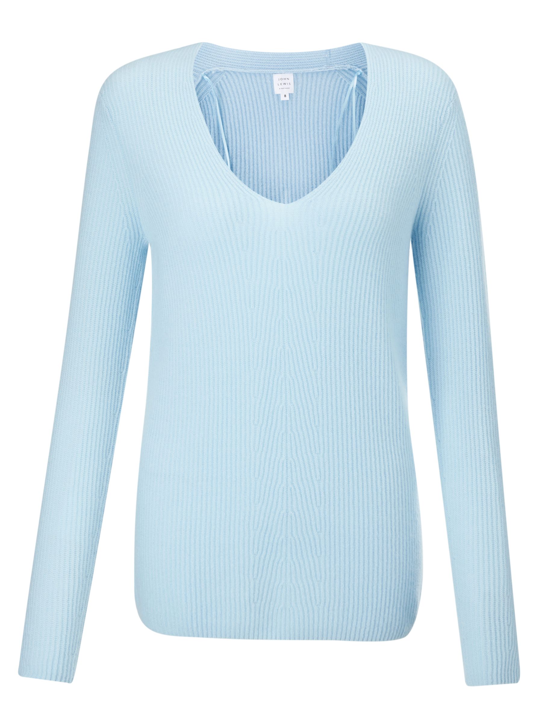 John Lewis & Partners Cashmere Rib Knit V-Neck Tunic at John Lewis ...