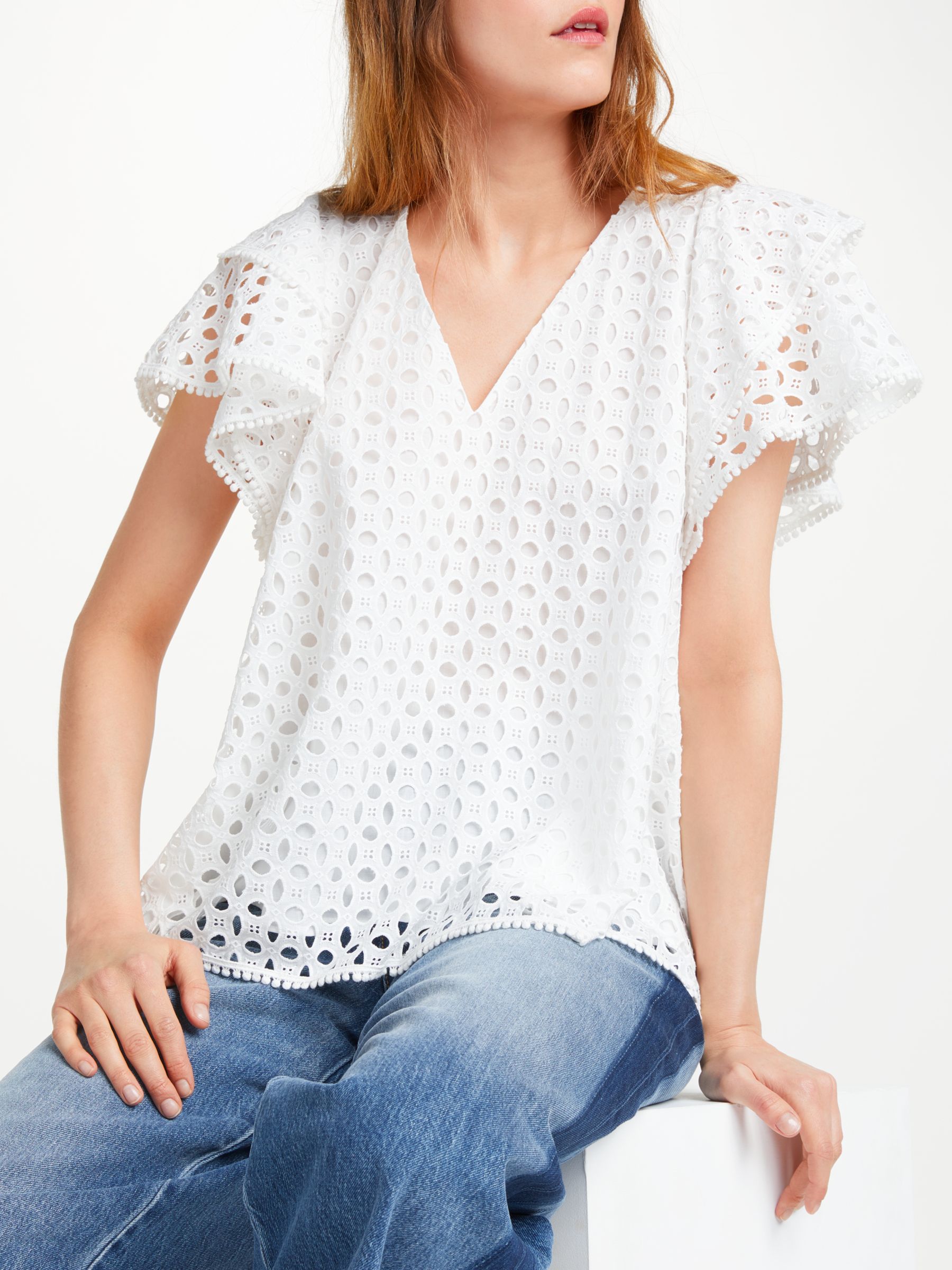 Somerset by Alice Temperley Broderie Top, White