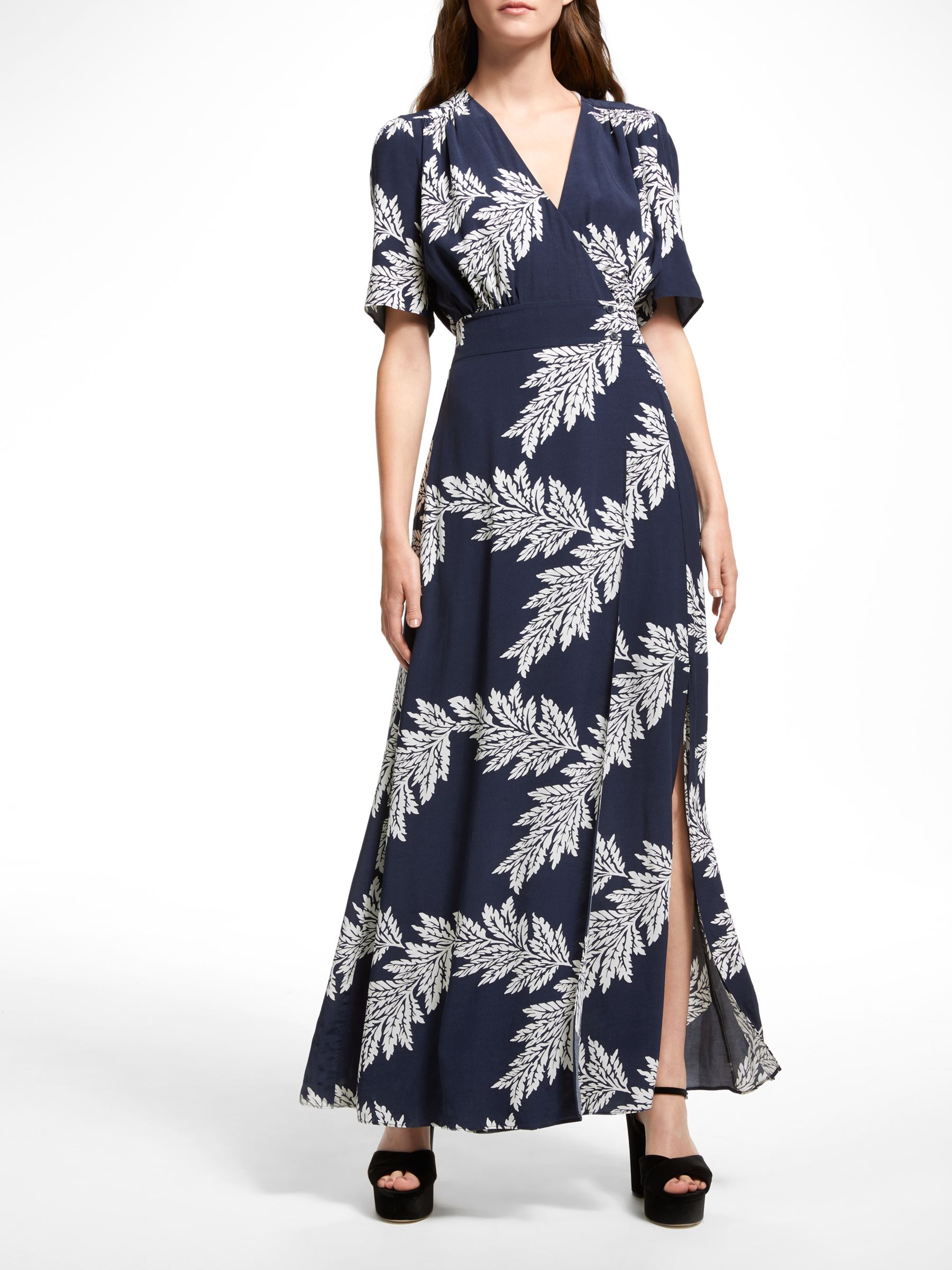 Somerset by Alice Temperley Palm Print Maxi Dress, Navy at John Lewis ...