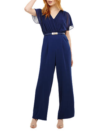Phase Eight Alba Belted Jumpsuit, Sapphire