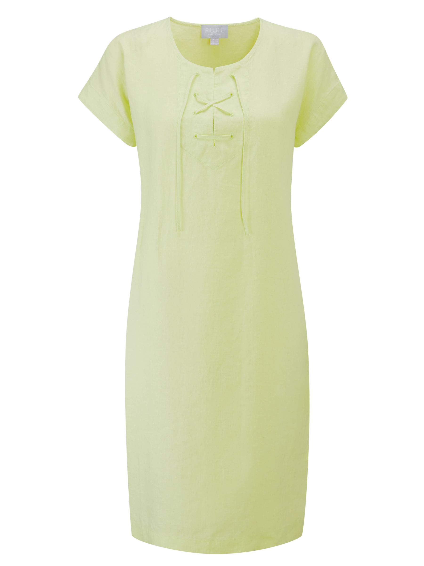 Pure Collection Laundered Linen Dress, Lime